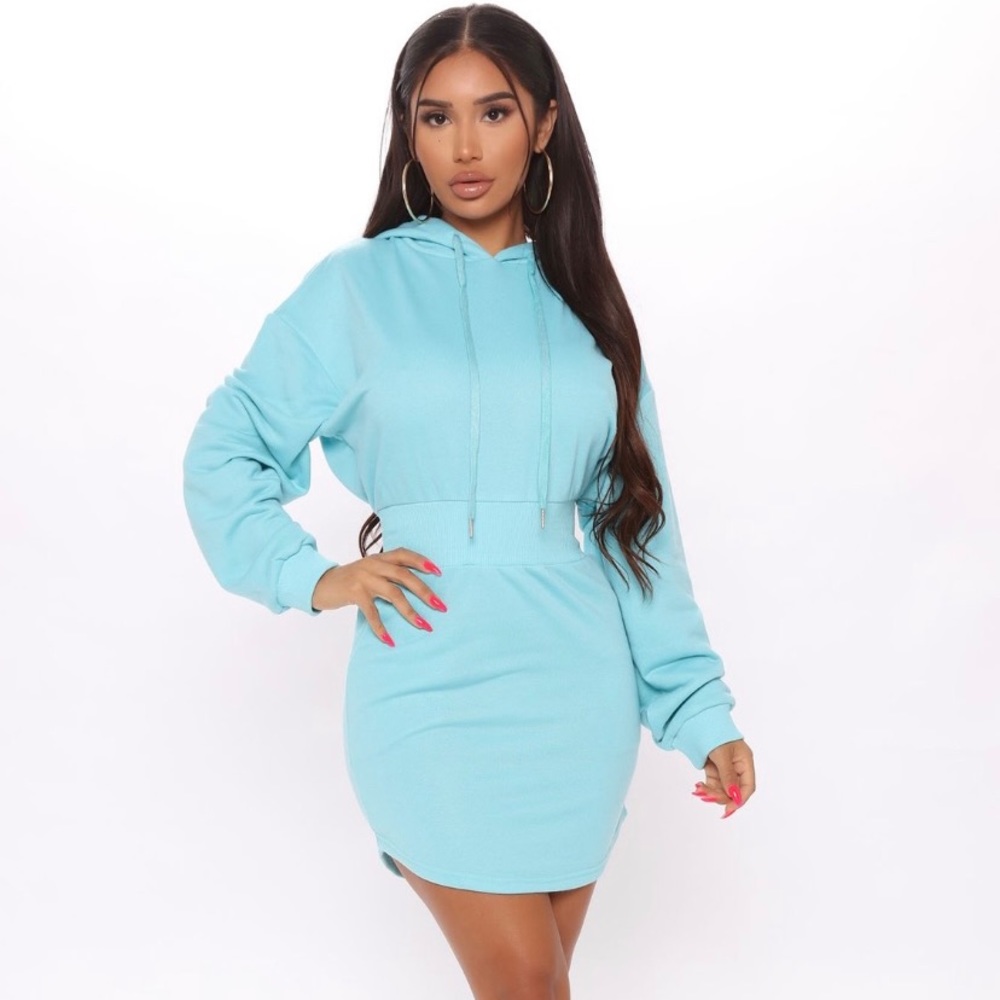 Fashion Nova Good Sport Hooded Mini Dress